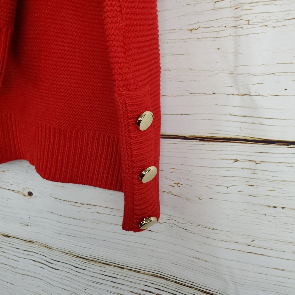 NWT Charter Club Red Side Button Sweater - Picture 5 of 6